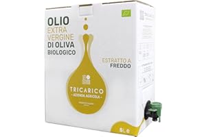TRICARICO AZIENDA AGRICOLA NUOVO OLIO RACCOLTA 2024/2025-5 L - Don Giovanni Bio - Olio extravergine d'oliva BIO 100% Italiano, 100% Coratina, Intenso, bag-in-box con rubinetto dosatore - Az. Agr. Tricarico