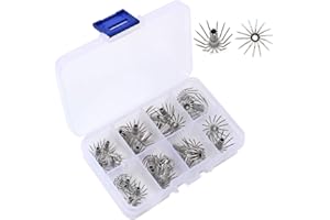 Kemelo 35 Piezas de Acero Inoxidable de Varios tamaños, Sepia, Calamar, señuelo de Pesca, anzuelos Afilados, anzuelos de Pesca, Plata