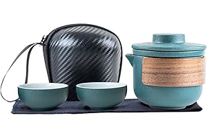 SERLIUM Set da Tè da Viaggio con Custodia Mini Set di Infusori Per Teiera in Ceramica Portatile Per Esterni(2#)