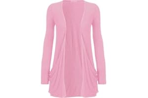 AHR Girls Open Long Sleeve Cardigan with Pocket Boyfriend Style 7-13 Years