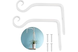 ‎LOOGI LOOGI Pflanzenhalterung Blumenampelhalter Eisen Wandhaken Blumenampel Wandhalter Haken 15cm zum Aufhängen von Pflanzer Vogelhäuschen Laterne Windspiele Wandleuchter - 2 Stücke Weiß
