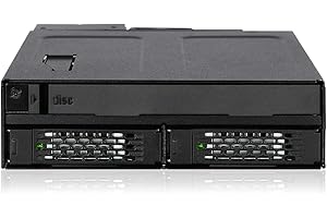 Icy Dock Rack Mobile Robuste en métal Hot Swap pour 2 x SSD Or HDD de 2.5" SAS/SATA & Plateau pour Odd Ultra Slim pour Baie de 5.25" - ToughArmor MB602SPO-B