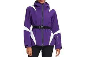 HOTIAN - Giacca invernale da donna, impermeabile, antivento, calda, con cappuccio, traspirante, con cappuccio, per attività all'aria aperta, con cappuccio