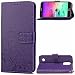 Produktbild GHC Cases & Covers, für LG K10 2017, Double Magnetic Back Sucktion Retro Stil PU-Leder Flip Stand Case mit Ständer und Geldbörse Tasche Funktion (Color : Purple)