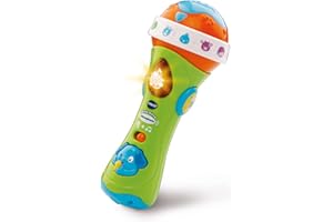 VTech Sing Along Microphone for Kids, Toddler Toy Microphone with Amplified Voice Effect and Animal Sounds, Educational Toys for Boys and Girls 1, 2, 3+ Year Olds, 78763, English Version