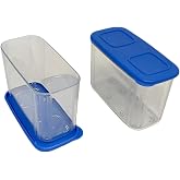 Tupperware 2'li Set Şeffaf ve Taze 715 ml Şeffaf Mavi Buzdolabı Sistemi Taze Sistem Konteyner Kapaklı Dikd&ouml;rtgen