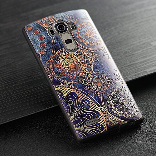LG G4 Funda Lizimandu 3D Patr  n Protectiva Carcasa de Silicona Gel TPU estrecha Case Cover Para lg g4 Flor Azul Blue Flower 