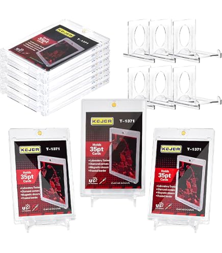 Lot De 8 Porte-Cartes Magnétiques 35PT + 8 Supports – Protection Et Affichage Pour Cartes De Collection (Pochettes Rigides Lot De 8 Porte-Cartes Magnétiques 35PT + 8 Supports – Protection Et Affichage Pour Cartes De Collection (Pochettes Rigides