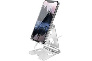 Wurycia Mobile Phone Stand, Mobile Phone Holder for Table Made of Solid Aluminium for 4-11 Inch Cellphones and Tablets (Silver)