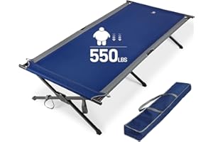 EVER ADVANCED Lit de Camp Pliant XXL 300 KG Capacité de Charge Lit Pliant Grand & Large 214 cm x 106 cm Lit de Camping Robuste pour Camping, Voyages, intérieur, extérieur, Plage et Jardin