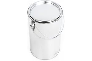 BenBow Seau en Fer Blanc de 5 L avec Couvercle à enfoncer - hermétique, Opaque, Vide, Rond - récipient de Rangement avec poignée en métal