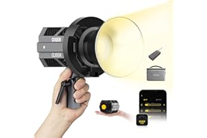 MOMAN Luce Video, COLBOR CL100X 110W COB Video Light Bicolore 2700K-6500K Illuminazione Continua CRI97+ 10 Effetti di Luce Alluminio LED Lampada con APP Attacco Bowens, Luce-Video-Light-Studio-Monoluci