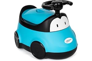 HKT Fun Potty Training Chair Trainer Portable Kids Toddler BOY Girl Bathroom Toilet Urinal (Blue)