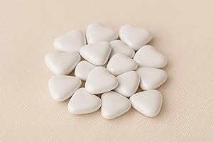 GÉNÉRIQUE Dragées Petits Coeurs au Chocolat Suprême, 70% Cacao, Blanc, Fabrication Artisanale Française, 250g (Blanc)