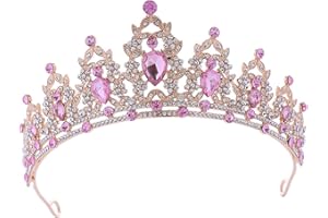 YAMOLOZ Crystal Rhinestone Tiara Crown Headband Princess Bridal Headpiece Pageant Prom Headwear for Wedding & Birthday Party