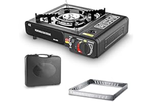 KEMRAES Camping Stove, Gas Stove Portable Windproof Gas Camping Stove Camping Cooker Easy To Carry Camping Stoves Practical Camping Gas Stove Camp Stoves Camping Cooker For Outdoor BBQ Party With Carry Case