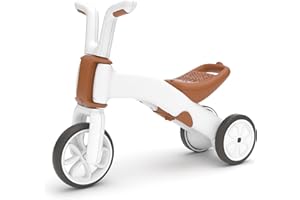 Chillafish Bunzi - Porteur Bebe Convertible en draisienne, Trotteur évolutif 2 en 1 avec siège Ajustable pour Enfants de 1 à 3 Ans, Roues silencieuses et durables, Camel