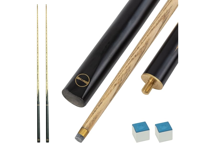 Wollowo 2 x 57 Inch White Ash Wood Snooker/Pool Cues