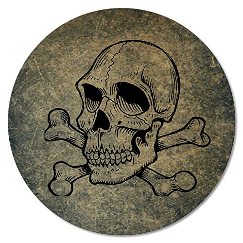 Addies Glas-Untersetzer 6-tlg. Set „Totenkopf“ in hochwertiger Klarsicht-Geschenkbox und Korkrückseite, rund, 6 Motive - 3