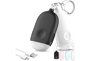 Hion Bezpieczny Alarm Osobisty dla Kobiet, 2-pak ładowany 130dB Zaakceptowany przez Policję Linczownik z Latarka LED, Brelok do Samoobrony, Alarm w Przypadku Ataku Paniki dla Dziewcząt, Dzieci, Osób