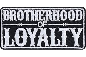 EXPRESS-STICKEREI BROTHERHOOD of LOYALITY Iron on Patches - Sew on Patch for Bikers, Rockers, Hipsters - Gift Patch for loyal friends - Wildly Popular Applique for Jackets, Jeans, Backpacks, Hats, Shirts - 90x45 mm
