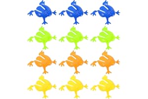 NUOBESTY 12 StüCk Frosch HüPfspielzeug Set, Bunte Springende FröSche, Kinder Lernspielzeug FüR Geburtstagsgeschenke Und Partys