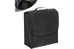 PRITOK Kofferraumtasche Auto Organizer Toolbag: 30x17x29 cm Kofferraum Organizer aus Filz mit Tragegriff, Aufbewahrungsbox Auto, Kfz Kofferraum Organizer für Werkzeug & Autopflege (Schwarz)