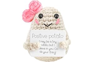 MEANJU Mini Positive Potato,7cm Bambola di Patate Peluche Maglieria,Patata Positiva Lavorata a Maglia Carina Creativa Positive Potato per Regali di Compleanno per Incoraggiamento (D)
