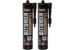 FOME FLEX Mastic Réfractaire pour Bitume 2x300 ml – Produit d’Étanchéité pour Toiture, Espaces Extérieurs, Surfaces en Bitume – Colmatage Parfait pour les Professionnels