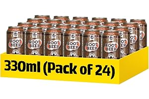 Tropical Sun Root Beer 330ml Cans, Non-Alcoholic Fizzy Drink, Sweet & Refreshing Caribbean Flavour, Caffeine-Free Soft Drink, Pack of 24
