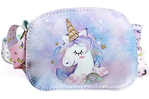 COWORK-UP Kleine Mädchen niedliche Einhorn Crossbody Tasche (Lila)