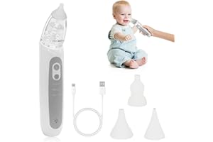 WEDAWIN Aspiratore nasale elettrico bambino, Aspiratore Nasale Neonato, Ricaricabile Pulisci Naso con 3 Livelli di Aspirazione, Pulizia Naso Neonato