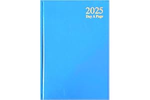 PAULSTORE Agenda 2025 A4/A5/A6 - Couleur pastel - Semainier - Bleu clair - A4 - 1 page par jour