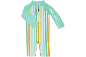 weVSwe Maillot de Bain bébé UPF 50+ Maillot de Bain Rash Guard à Manches Longues avec Fermeture éclair à l'entrejambe