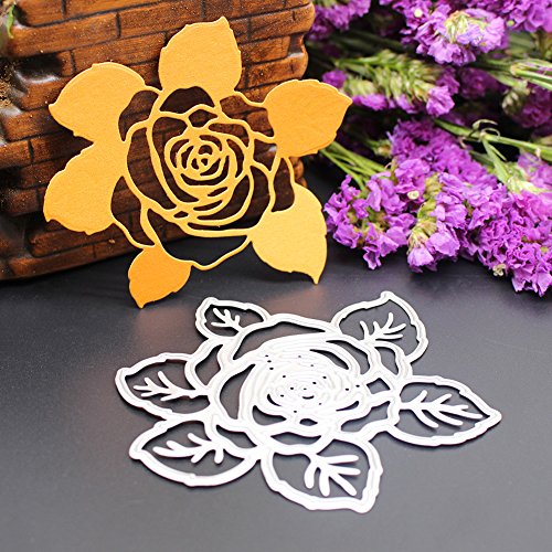 Amazingdeal365 Rose Metall Form Schablonen Schneiden DIY Dekor Sammelalbum Karten Buchzeichen Lesezeichen als Geschenk für Freunde Geburtstag Kinder,Kindergarten Hobby Schule Handarbeit Unterricht usw. Ein tolles Geschenk! - 3