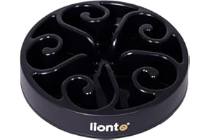 lionto Miska spowalniająca jedzenie Ø20 cm, wys. 5 cm, 450 g, antypoślizgowa, z tworzywa dopuszczonego do kontaktu z żywnością, do 100°C, czarna