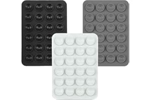 FUZLPNAG 3 pièce Étuis à Ventouses en Silicone Extra Fort, Silicone Ventouse Telephone Portable,Support à Ventouse Polyvalent, support antidérapant mains libres pour téléphone portable (Noir et blanc gris)
