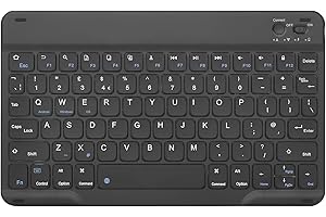 Rii Bluetooth Keyboard,Ultra-Slim Wireless Keyboard UK Layout,Quiet Portable Design with Built-in Rechargeable Battery for iPad,Tablet,Mac OS,Windows,Android,Smart TV,Linux OS-Black