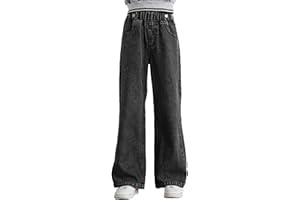 YiZYiF Jeans Skinny Stretch Bambina Panntaloni Autunno Denim Ripped Elastico Jeggings Pantaloni alla Moda Vintage Panraloni a Zampa Bell-Bottoms Trousers Pants