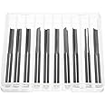 YUENTOEN CNC Router Bit - 10Pcs 1/8 Inch Straight Router Bits Set, 2 Flute Double Edged Tungsten Steel Milling Cutter, Woodworking Grooving Carving Engraving Tools for PVC, Board, Wood, MDF, Acrylic