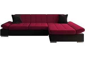 ‎MIRJAN24 Mirjan24 Ecksofa Malwi mit Regulierbare Armlehnen Design Eckcouch mit Schlaffunktion Bettkasten L-Form Sofa Couch Wohnlandschaft (Kronos 07 + Kronos 02 + Kronos 07, Ecksofa: Rechts)