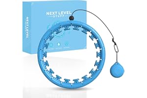 NEXT LEVEL STUFF Smart Weighted Hula Hoop Ring – 24 Detachable Links – Perfect For Weight Loss and Fitness Hoola Hoops with Ball for Women and Men – Hulla Hoops 360° Auto Spinning for Adults