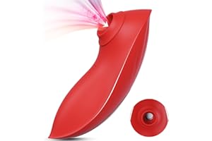 SEABABY (En stock España) Eștîmùlâdőr de Clítőrîs Femènịn sùcciønadør original Con 12 Modos de Masajeador eléctrico Portátil Carga USB magnética (XS-Rojo8)