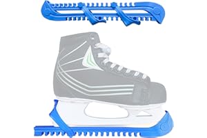 KEHO KEHO KEHONGDUN Ice Hockey Figure Blade Guards,1 Pair Ice Skate Blade Covers with Adjustable Buckle,Hockey Skates Blade Guards Ice Skate Guards Skate Accessories Ice Skating Protector for Women Men Kids (Blue)