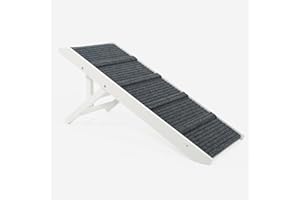 Lords & Labradors Wooden Dog Ramp (White with Grey Accents) | Adjustable Height Pet Accessory | Non-Slip Ramps for Dogs | Wooden Pet Ramp for Puppies, Senior and Elderly Pets