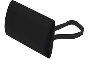 ‎THERALINE THERALINE Lordosekissen Lendenkissen 32x23x5/1 cm mit Bezug 'Köper Schwarz' | Ergonomisches Rückenkissen zur Unterstützung bei Rückenschmerzen | Ideal für Auto und Büro | Abnehmbares Halteband