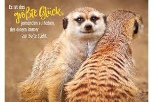‎GUTSCH VERLAG Gutsch Verlag Tier-Postkarte mit niedlichen Erdmännchen - Es ist das größte Glück, jemanden zu haben, der einem immer zur Seite steht - Perfekt für Tierliebhaber und besondere Anlässe
