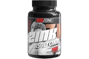 ‎BIG ZONE HIGH QUALITY SPORTSNUTRITION Big Zone Zink Bisglycinat | essentielles Spurenelement, neue Formel mit hoher Bioverfügbarkeit, 300 Tagesportionen, gute Verträglichkeit | 150 Tabletten