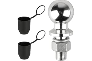 HEXINYIGJLY Trailer Hitch Ball 50mm,3.5T Tow Ball,Tow Bar Ball Head Bolts,2'' Towing Hitch Ball,Heavy Duty Tow Ball for Car Trucks Trailer Tractor Parts Accessories,Max Load 3500kg,with 2 Towing Bars Caps