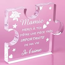 Collier "Mamie" GUOYU - Cadeau Grand-mère - Acier Inoxydable - Argent Ou Or Rose - Pour Fête Des Mères/Noël